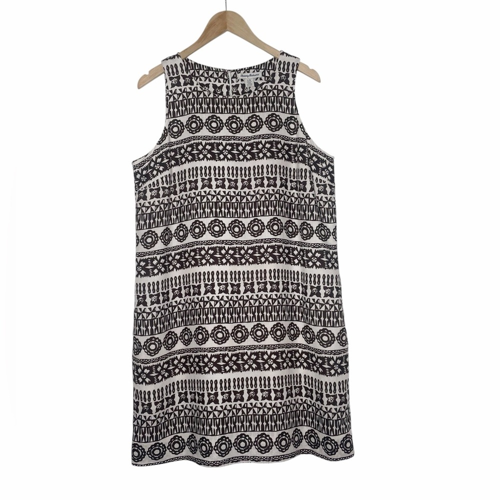 Tommy Bahama Tahiti Tango Linen Shift Dress Size L Pockets Ethnic Boho Vacation